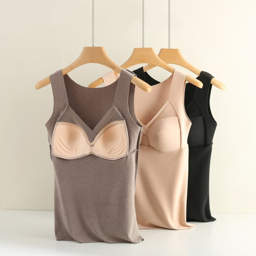 3893 Otoño e invierno Nuevo chaleco integrado de Top de terciopelo alemán sin usar ropa interior de montaña de montaña fija para el sujetador para mujeres negras 3xl (130-150jin [Jin iguala 0.5 kg]