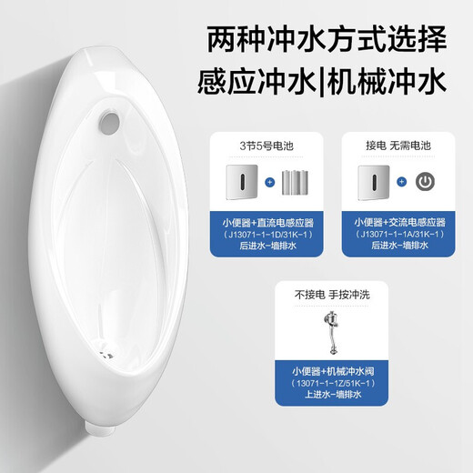 九牧（JOMOO）小便斗壁挂式墙排陶瓷小便池抗菌防臭感应机械可选立式男士小便器 【智能感应式】J13071-需接电源