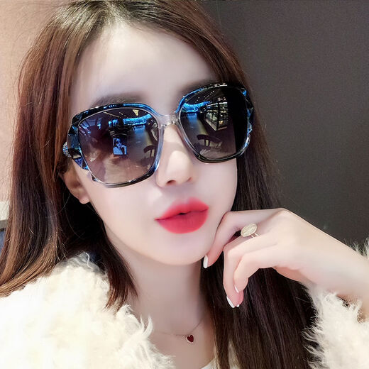 Mi Jilin 2022 new new style sunglasses for women high-definition anti-blue light sunglasses women's sunglasses driving sun protection round face long face internet celebrity brown upgraded model high-definition anti-blue light
