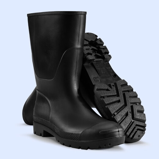Weier Dun Regenstiefel Herren-Mitte Regenschuhe bequeme Tragenresistente schmutzresistente Anti-Rutsch-Rutsch-Regenstiefel wasserdichte Schuhe Regenstiefel [schwarzer Mid-Call] 40