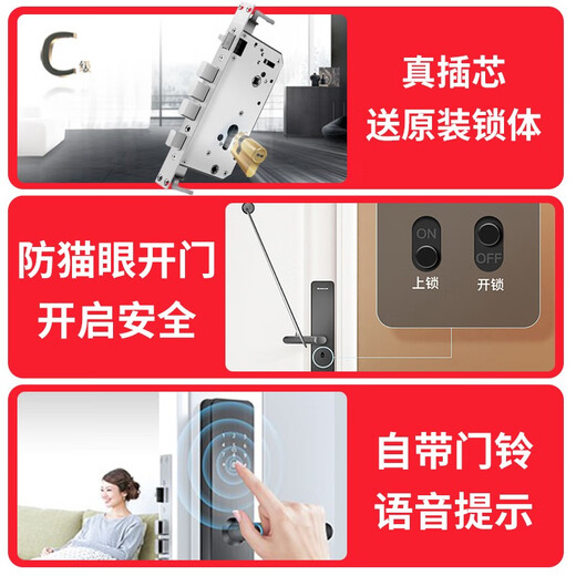 Sakura (Yinghua) DZ-6622 One-In-In-In-Holder-Eingangstür für Haushalt Eingangstür Kennwort Schloss Anti-Diebstahl Elektronische Türschloss Fingerabdruck Lock Passwort Lock Anti-Diebes DZ-6622/Kostenlose Installation