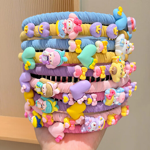 BARY REEF children's headband bangs broken hair artifact little girl Korean version fabric non-slip pressure hairpin girl hairband headwear blue cinnamon dog