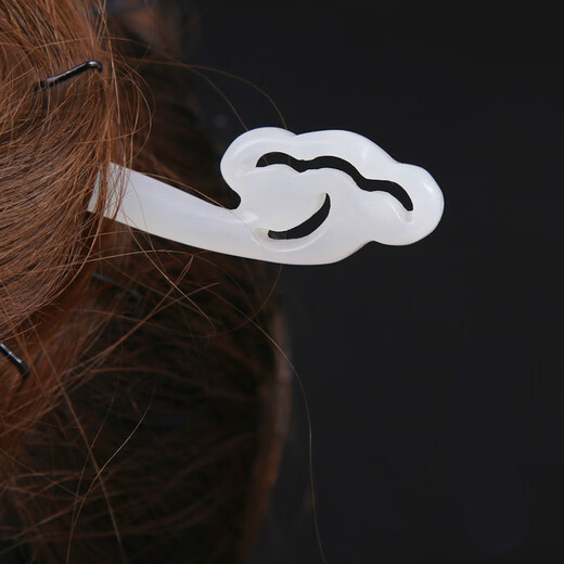 Mengjun Chen Xiu jade hairpin handmade Hanfu hair accessories ancient costume headwear classical hairpin jade hollow carving Yunduo