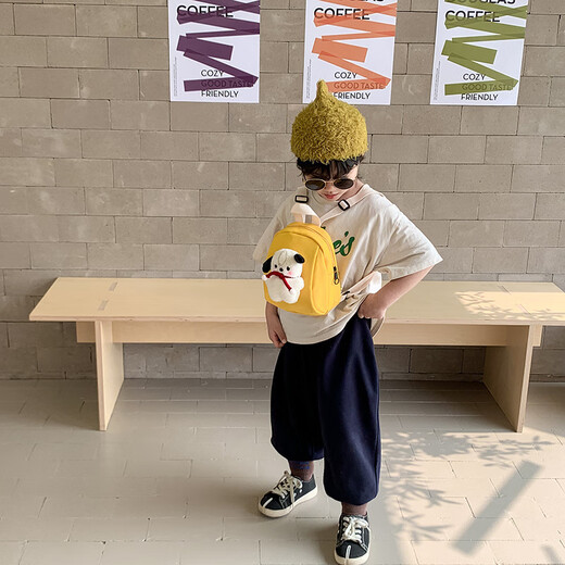 
Xingxi Kindergarten boy cute doll cartoon canvas children's backpack for women going out for spring outing hiking mini backpack yellow trumpet