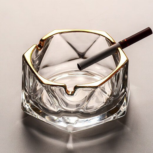 Manwei office ashtray creative personality household cigarette cup living room high-end anti-fly ash crystal ashtray Phnom Penh + Phnom Penh