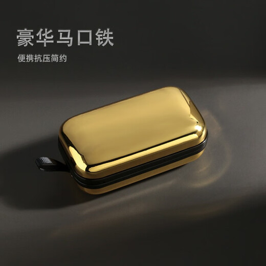 e88新款折叠眼镜盒马克铁金属抗压老花眼睛盒便携可挂钩式收纳盒子 银色【挂钩】
