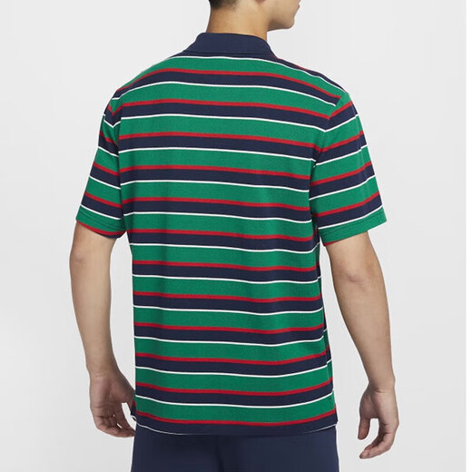 
Nike (NIKE) short-sleeved men's summer new sportswear lapel POLO shirt knitted breathable sports T-shirt FN3897-010 FN3897-410/blue and green stripes M