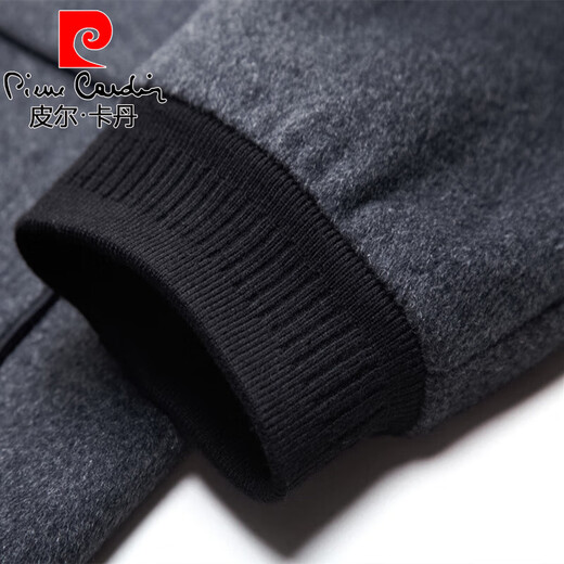 皮尔卡丹（pierre cardin）毛呢.大衣男短款呢子羊毛外套秋冬季休闲加厚2023新款男装立领夹 8812黑色 170