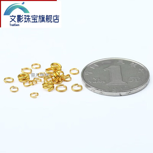 Wenying 18K gold open ring open ring diy bracelet necklace interface tail double coil spring imitation 18k gold connection accessories 3.5mm K yellow / piece (F192)