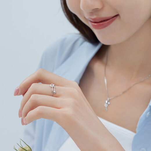 Lukfook Jewelry Starry Series Platinum 950 Star Track Platinum Ring Price HIPTBR0004 2.21g (including labor cost 175 yuan)