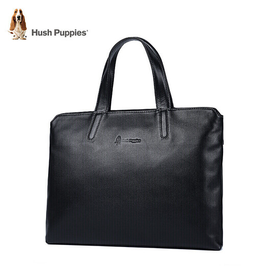 Hush Puppies Briefcase Men's First Layer Cowhide Thin Laptop Bag Business Large Capacity Fashionable Father's Day Gift for Boyfriend