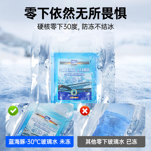 Blue Dolphin antifreeze glass water 2L*2 bottles minus 25-40 degrees to remove oil film car winter ethanol wiper water for all seasons