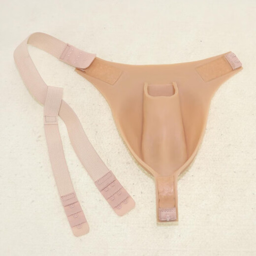 知绅浅插入男士自撸内裤隐藏变女伪娘内裤阴藏伪娘用品性感硅胶变装花边 AD56T全硅胶丁字裤 植毛