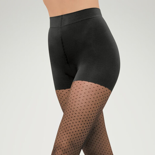 Wolford Control20D geometric polka dot playful black stockings stockings 14984 8641 dark skin/black M