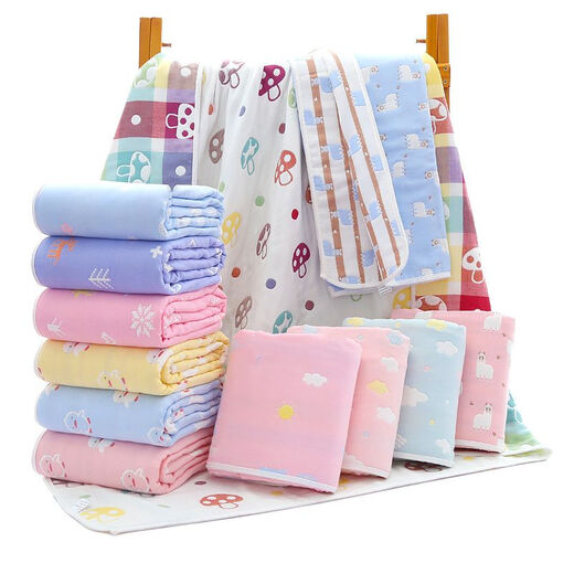 Bangledi pure cotton baby bath towel plus thickened newborn blanket covered with soft absorbent baby bath towel 6 layers/Dumbo 110*110 (0-4 years old)