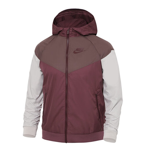 NIKE耐克 新款男童防风外套 连帽运动休闲夹克上衣850443_681 紫褐色 M