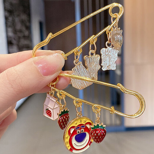 Haiyiduo's waist-tightening tool, the trouser waist is changed to a smaller size and tightened to prevent leakage. Cartoon brooch buckle for women. Pin clip to fix clothes and accessories. Cartoon waist-tightening pins, 2 random pieces.