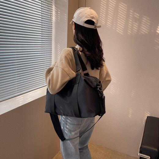 铂呐苓 旅行包男士健身包手提包短途行李包女大容量运动健身手提收纳包 健身包1【黑色】