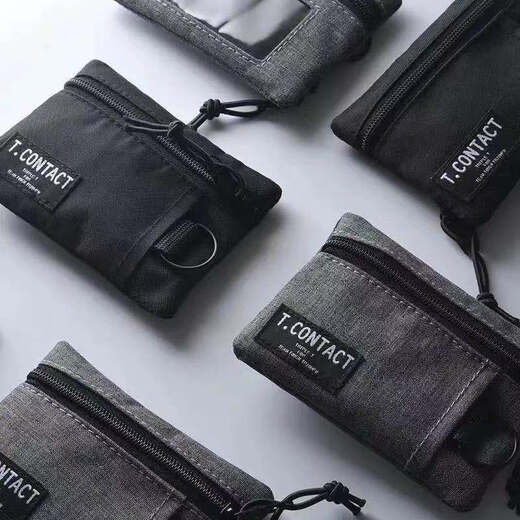 Luoyide (Luoyide) Nueva billetera de monedas Simple bolsas de transporte de billetera Pequeña versátil exquisita Pequeña billetera multifuncional Valentín chino Gris con cordón