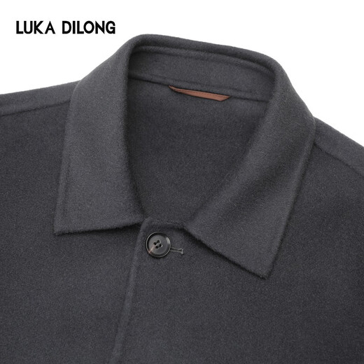Luca Dilon 100% Sheep Autumn and Winter Wool Jacket Double-sided Nylon Warm Casual Versatile Jacket Dark Blue L 50
