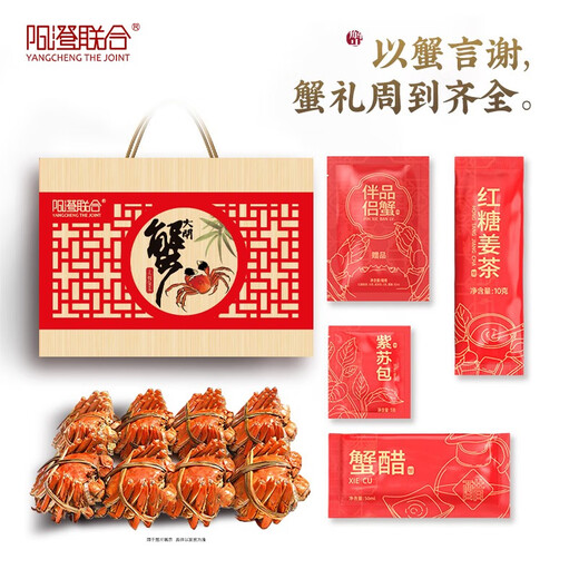 【礼券】阳澄联合大闸蟹礼券螃蟹券蟹卡礼盒礼品卡节日送礼提货券 9855型公6.0两 母5.0两 5对10只