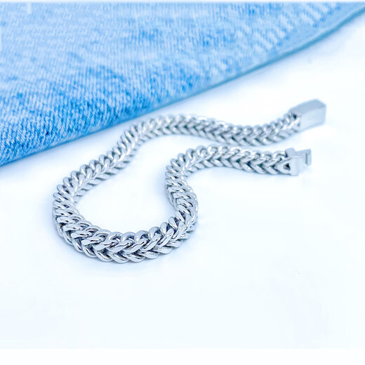 Cuibaofu Jewelry Pt950 Platinum Box Bracelet Real Gold Platinum Men's and Women's Platinum Men's and Women's Couples Gold Weight Approximately 41.31 Grams Length 20cm Width 4.5mm