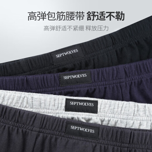 Septwolves Underwear Men's Antibacterial Cotton Men's Underwear Briefs Shorts Men's Chinese Valentine's Day Gift 4 Pack XL