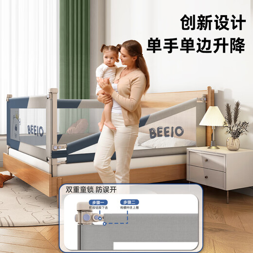 AOTGSSE bed fence crib fence safety guardrail bed side baffle baby anti-fall bed fence no punching no punching Crown Bear 1.8+2+2m three-sided