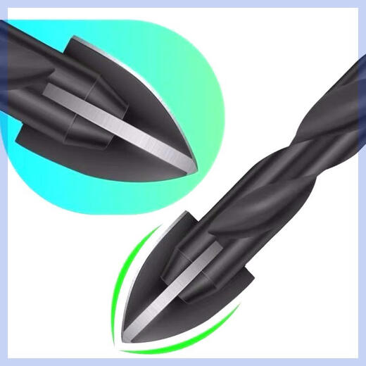 XMSJ custom-made Bawang drill bit 30 cm four-edged triangle alloy cross concrete cement wall special tile drilling and drilling, triangle extension model 12200mm10 pieces