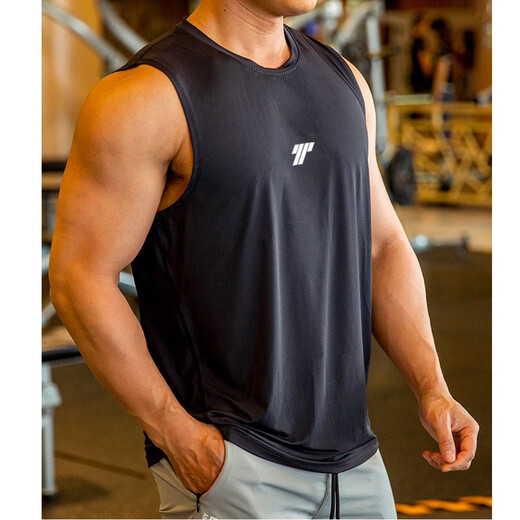 Shengyi Sports Vest Basketball Vest Men's Muscle Sports Fitness Vest Vest Quick-Drying Training Clothing Running Summer Black XL