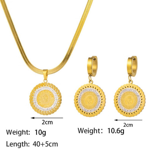Collier Qingdao Jingbao Qingdao Jingbao Jewelry Co., Ltd. Insi-Sensory Collier Boulains de bijoux pour femmes Set New Style QYH1201 + QYG3041 [Collier + boucles d'oreilles]