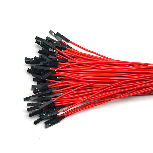 Throwing stones 1P rehearsal DuPont wire 26AWG silicone insulated wire High temperature resistant electronic wire Experimental supplies 100 wires in a bundle 20cm wire length 100 wires/item Red 30cm male to female