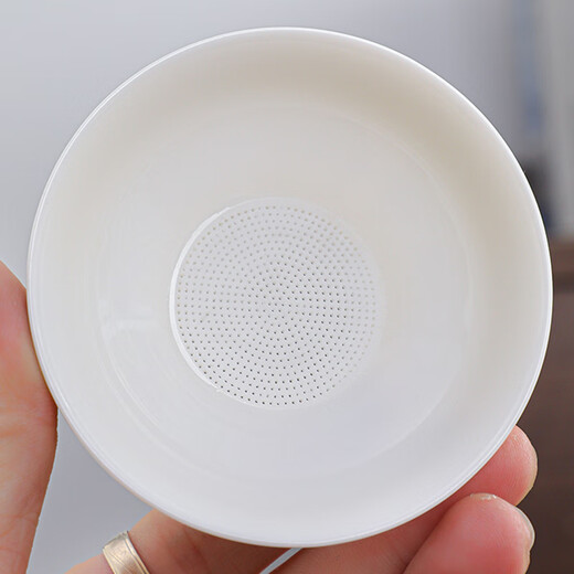 Fengli Dehua mutton-fat jade white porcelain tea strainer filter, all-ceramic tea filter, tea filter bowl, funnel, tea strainer rack, tea strainer set
