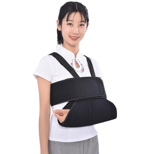 Wrapped forearm sling, Hong Kong style forearm sling, shoulder, neck and wrist support strap, forearm fixed strap, black, one size fits all