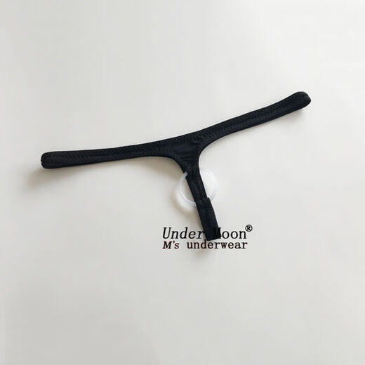 Baocheng unobstructed low-waist sexy men's thong silicone ring hollow sexy men's underwear elastic tight temptation T-pants black M2 points 0-2 points 2 feet