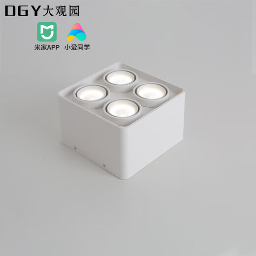 XMSJ明装筒灯米家智能高显指防眩光无主灯客厅照明吸顶灯广东灯具 9853米家-双头白色普瑞20W无极
