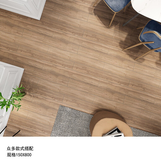 XMSJ Imitation en bois massif Grain Brick Style Tiles en céramique 150x800 Nordic Modern Modern Simple sans glissement Balcon Tiles de sol 1 15831 STANDARD ONE PECI par boîte 10 pièces