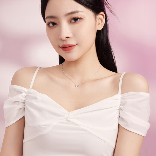 Saturday Fu PT950 platinum necklace four-leaf clover pendant B0612600 about 3.22g 40+5cm birthday gift