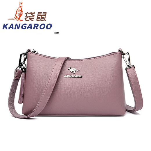 袋鼠（KANGAROO）包包女2024时尚百搭单肩斜挎包中年妈妈小挎包手机 黑色