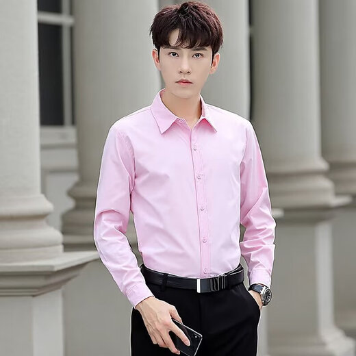 Chaoxideng anti-wrinkle and iron-free men's long-sleeved business high-end professional formal shirt spring and autumn Korean version slim white XL