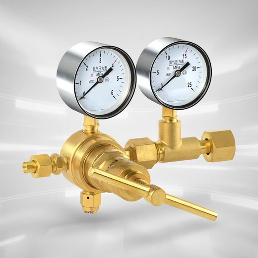Keruicai Laboratory High Pressure Nitrogen Pressure Reducer 370 Copper Pressure Reducer Air Conditioning Pressure Customizable Standard Gas 370 Pressure Reducer (6-25MPa) 15924