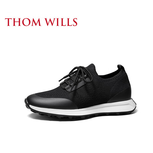 THOM WILLS夏季透气单网运动鞋男黑色男鞋跑步鞋休闲网鞋薄款轻便 黑色G681 40 /7码