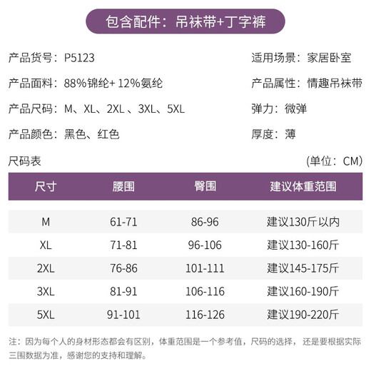 康梦帝大码蕾丝情趣内衣女吊袜带诱惑夫妻刺激房事诱惑胖女人高档欧美风 红色(吊袜带+内裤) 3XL 建议160-190斤