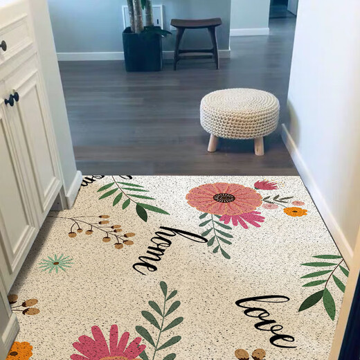 Rongchun floor mat entrance door carpet coil wire coil floor mat entrance door mat customizable cutting entrance floor mat slide in door flowers all over the floor 150 240CM