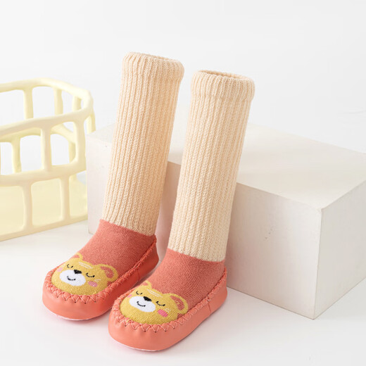 SexeMara baby shoes and socks for children autumn and winter baby long tube floor socks for children girls newborn baby toddler socks light pink rabbit socks 11cm long (suitable for 0-6 months)