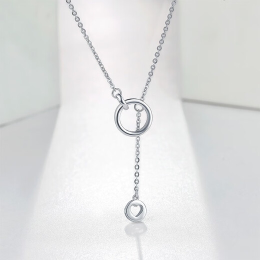 ZLF (ZLF) PT950 platinum necklace for women, interlocking chain Y-shaped chain because of love 42cm + tail chain 3cm - 3.34g