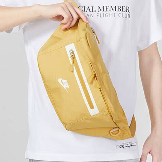 耐克（NIKE）单肩包 夏季新款小LOGO运动包休闲包便携腰包胸包大容量斜挎包 DN2556-725-棕黄色