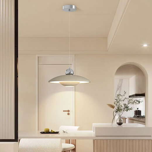 Junyu restaurant chandelier rocker flying saucer style design modern simple removable light luxury home Bauhaus bar table lamp ME8128-1 three-color LED (chrome + green) - hanging wire style