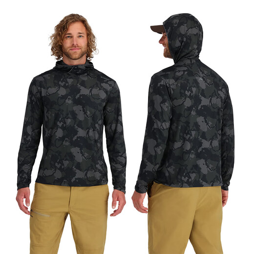Simms Sun Protection Suit Solarflex Spring y Summer Sun Protection Traje Luya Traje de pesca Men al aire libre cómodo, transpirable, rápido, seco, seco, PG-13658, Back Eddy Willow S