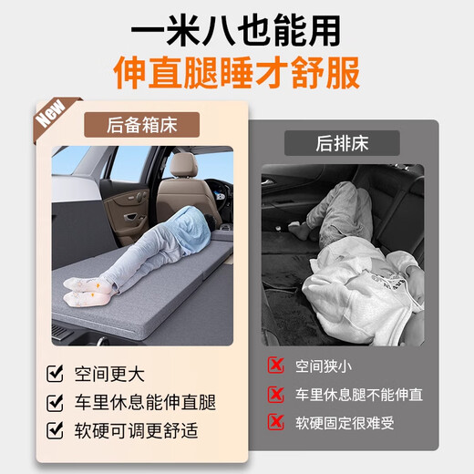 卞伶车载单人床汽车用suv专用折叠床垫车上睡觉神器后备箱找平垫睡垫d 藏青 8cm厚【120CM*200CM】